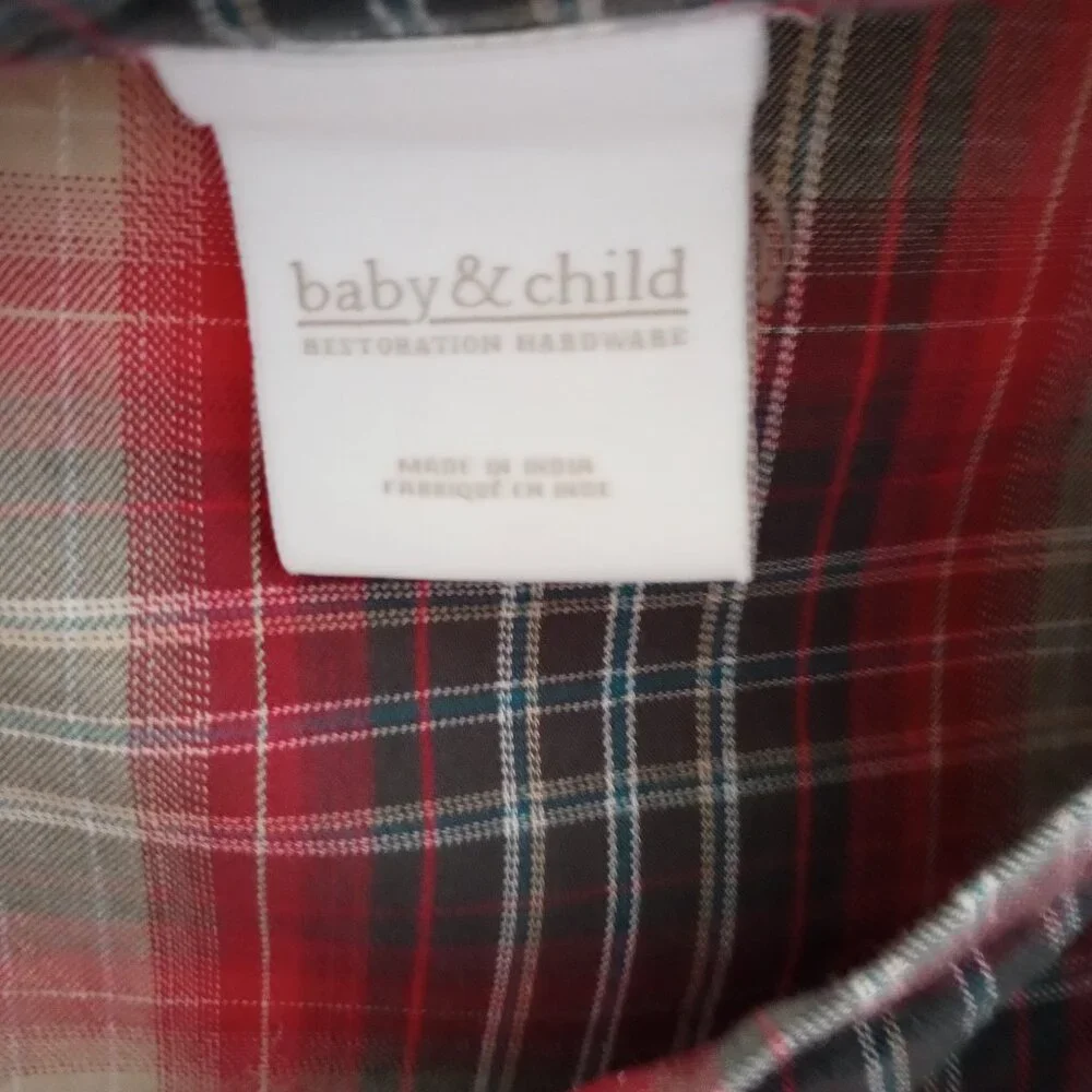 Restoration Hardware Baby And Child Plaid Duvet Cover And Shams
